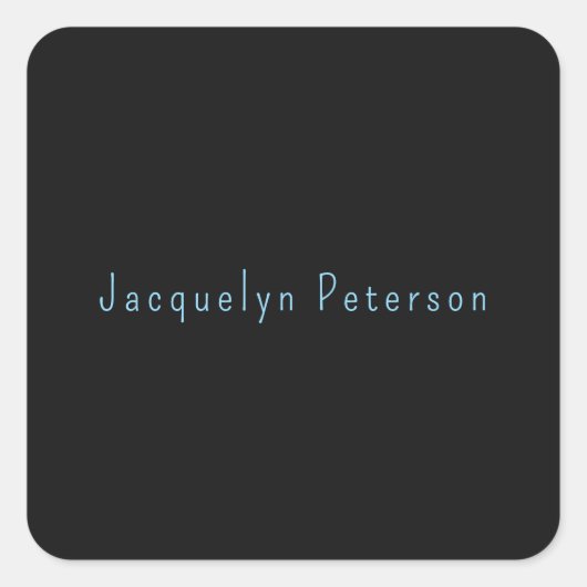 Minimalistische Neutral Zwart Blauw Elegante Moder Vierkante Sticker (Voorkant)
