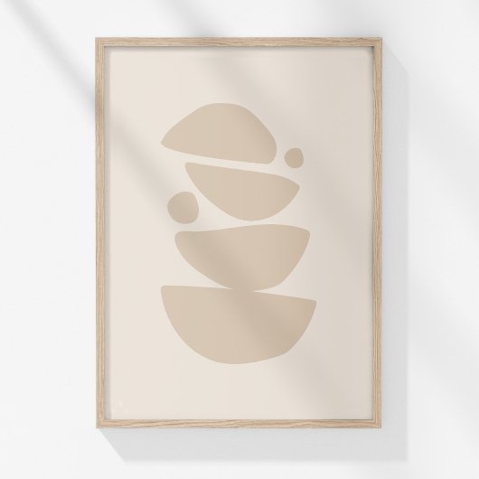 Minimalistische neutrale abstracte vormen muurkuns poster