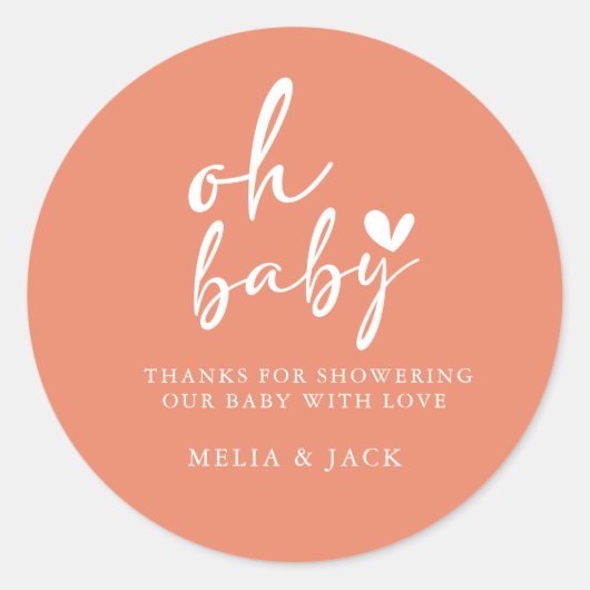 minimalistische neutrale Baby showers sticker (Voorkant)