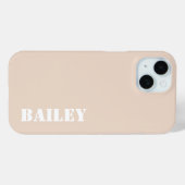Minimalistische neutrale beige aangepaste naam Case-Mate iPhone case (Achterkant (horizontaal))