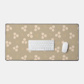Minimalistische Neutrale Crème Madeliefjes Bloemst Bureaumat (Keyboard & Muis)