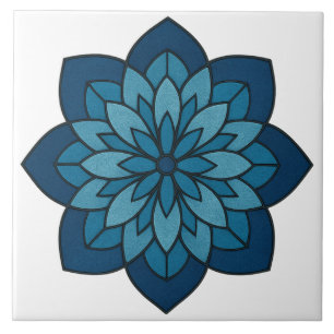 Minimalistische neutrale geometrische met blauwe a tegeltje