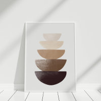 Minimalistische neutrale gestapelde kommen muur ku