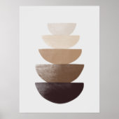 Minimalistische neutrale gestapelde kommen muur ku poster (Voorkant)