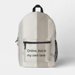 Minimalistische neutrale gestreepte online in mijn bedrukte rugzak
