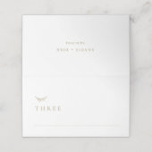 Minimalistische Neutrale Gouden Witte Trouwtafel Plaatskaartje (Buitenkant ongevouwen)