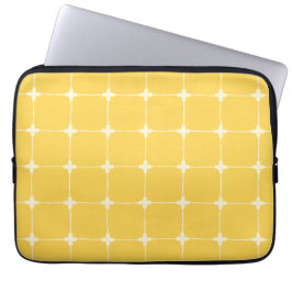 Minimalistische neutrale grid moderne amber en crè laptop sleeve