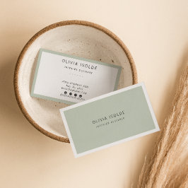 Minimalistische Neutrale Groene Moderne Boho Trend Visitekaartje