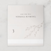 Minimalistische Neutrale Ivoor Tafel Plaats Kaart Plaatskaartje (Buitenkant ongevouwen)