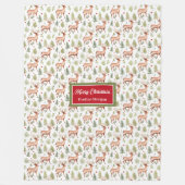 Minimalistische neutrale kleuren rendieren Kerstmi Fleece Deken (Voorkant)