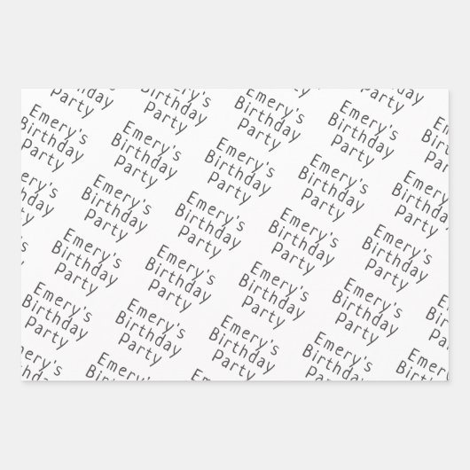 Minimalistische neutrale naam met gelukkige verjaa inpakpapier vel (Voorkant 3)