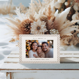 Minimalistische Neutrale Noordse Foto Kerstkaart