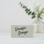 Minimalistische Neutrale Pistache Boho QR Code Mod Visitekaartje (Staand voorkant)