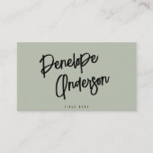 Minimalistische Neutrale Pistache Boho QR Code Mod Visitekaartje (Voorkant)
