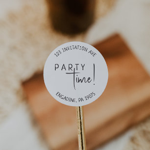 Minimalistische neutrale retouradressenvelopzegels ronde sticker