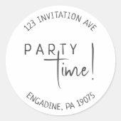 Minimalistische neutrale retouradressenvelopzegels ronde sticker (Voorkant)