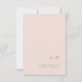 Minimalistische neutrale rozen trouw RSVP kaart (Achterkant)