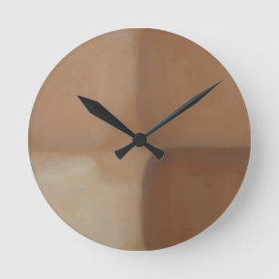 Minimalistische neutrale terracotta vierkanten ronde klok