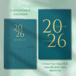 Minimalistische neutrale tonen wandkalender kalender