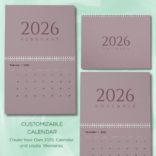 Minimalistische neutrale tonen wandkalender kalender