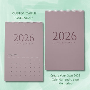 Minimalistische neutrale tonen wandkalender kalender