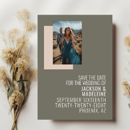 Minimalistische Neutrale Typografie Foto Lijst Bru Save The Date