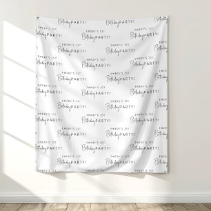 Minimalistische neutrale verjaardagsfeestje stap e wandkleed