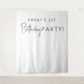 Minimalistische neutrale verjaardagsfeestnaam acht wandkleed (Voorkant)