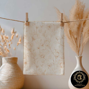 Minimalistische Neutrale Wilde Bloemen Keukenhandd Theedoek