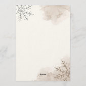 Minimalistische neutrale winter verjaardagsuitnodi kaart (Achterkant)