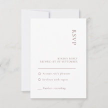 Minimalistische neutrale witte trouw-RSVP kaart
