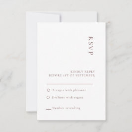Minimalistische neutrale witte trouw-RSVP kaart