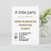 Minimalistische New Year Eve Cocktail Party Kaart (Staand voorkant)