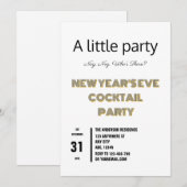 Minimalistische New Year Eve Cocktail Party Kaart (Voorkant / Achterkant)