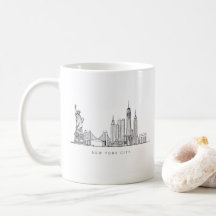 Minimalistische New York City Skyline Lijnkunst