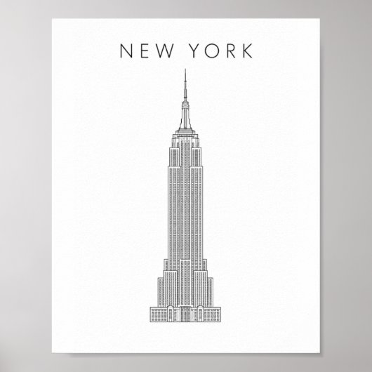 Minimalistische New York Empire State Building Poster (Voorkant)