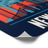 Minimalistische New Yorkse landschap platte vector Poster (Hoek)