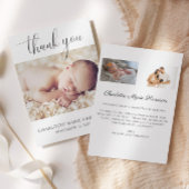 Minimalistische nieuwe baby dank u geboorte aankon kaart