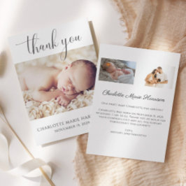 Minimalistische nieuwe baby dank u geboorte aankon kaart