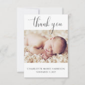 Minimalistische nieuwe baby dank u geboorte aankon kaart (Voorkant)