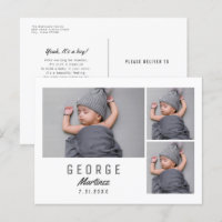 Minimalistische nieuwe baby foto geboorteaankondig