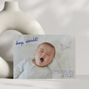 Minimalistische Nieuwe Baby Foto Pasgeboren Hallo Aankondiging