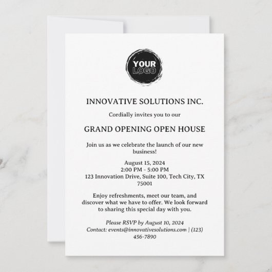 Minimalistische nieuwe business open huis kaart (Voorkant)