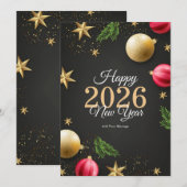 Minimalistische Nieuwjaarskaart 2026 | Feestdag C Kaart (Voorkant / Achterkant)