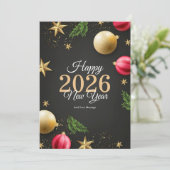 Minimalistische Nieuwjaarskaart 2026 | Feestdagen Kaart (Staand voorkant)