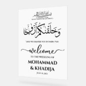 Minimalistische Nikah Moslim Bruiloft Welkom Acryl Bord (Hoek)