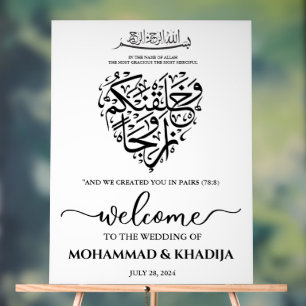 Minimalistische Nikah Moslim Huwelijk Welkom Acryl Bord