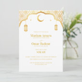 Minimalistische Nikah Wallimah Mosque Islamic Wedd Kaart (Staand voorkant)