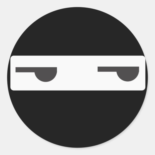 minimalistische ninja ronde sticker (Voorkant)
