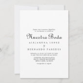 Minimalistische Noestra Boda-uitnodiging Kaart (Voorkant)